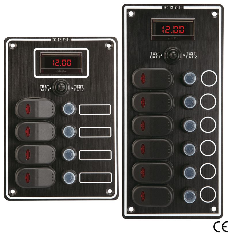 Panou-electric-impermeabil-cu--voltmetru-digital-si-4-comutatoare