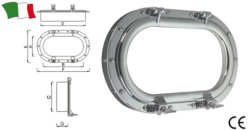 Hublou-oval-din-alama-cromata