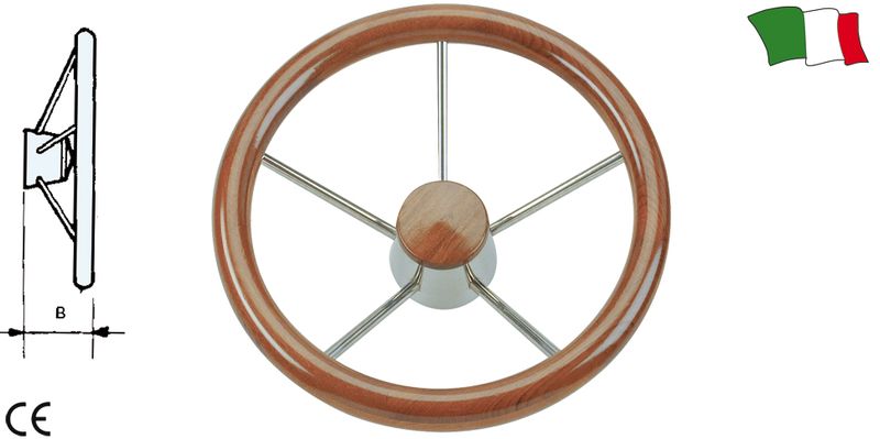 Volan-cu-5-spite-din-otel-inoxidabil-si-lemn-de-teak