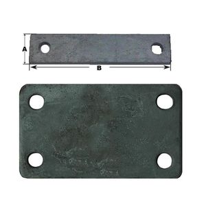 Placa de fixare din inox 30 x 80 mm