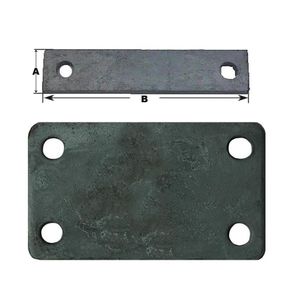Placa de fixare din inox 80 x 140 mm