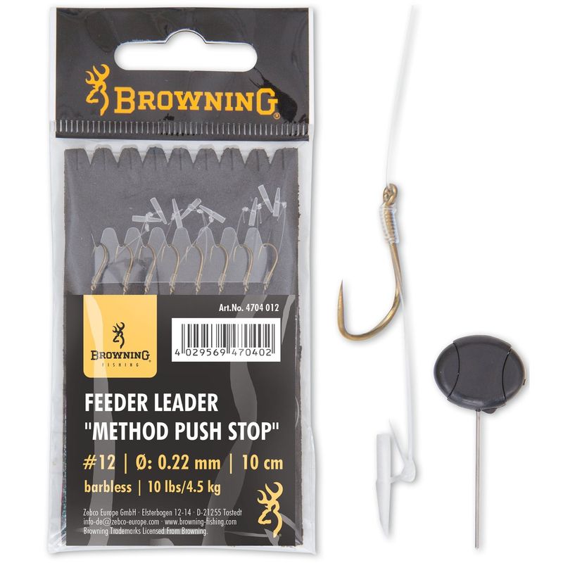 Carlige-Legate-Browning-No.16-10cm-0.22mm-Feeder-Leader-Method-Push-Stop