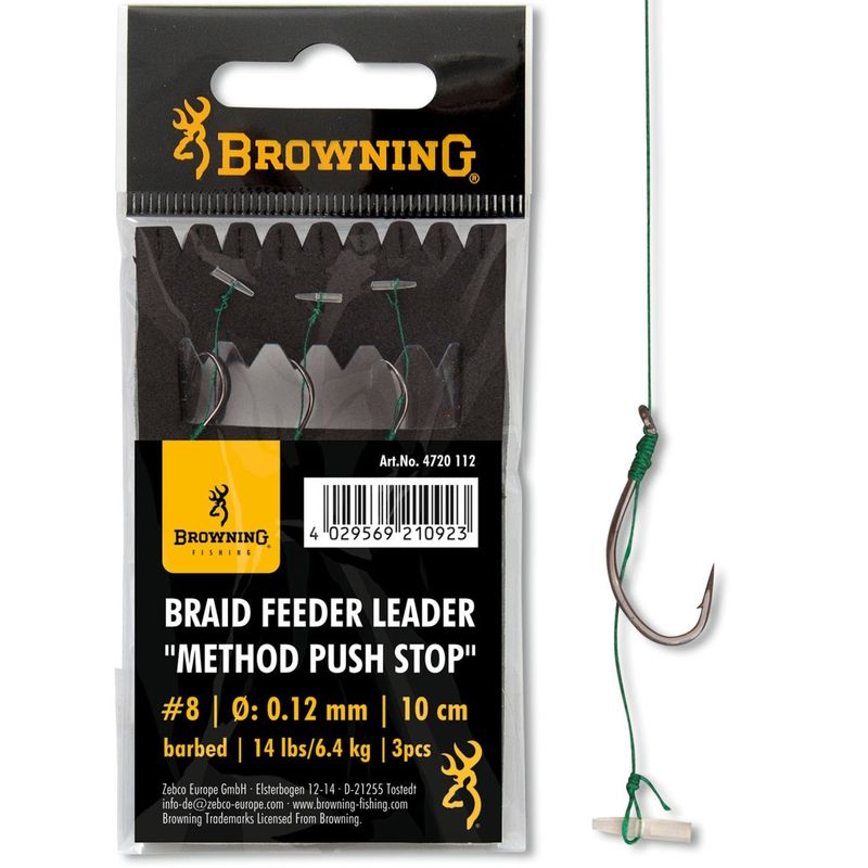 Carlige-Legate-Browning-No.6-10cm-0.12mm-Braid-Feeder-Leader-Method-Push-Stop