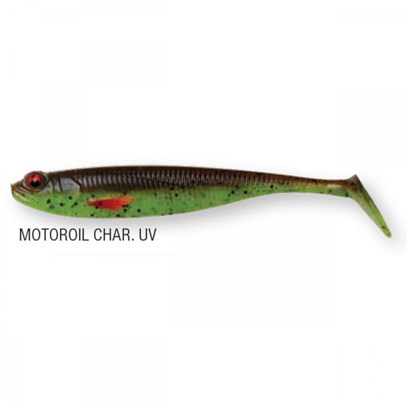 Shad-DAM-Effzett-Shadster-Slim-8.5cm-5.2gr-Motoroil-Chartreuse-UV