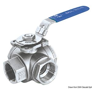 Supapa cu bila cu 3 cai inox