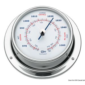 Barometru Barigo Sky inox alb