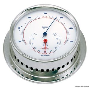 Higrotermometru alb lustruit inox Barigo Sky