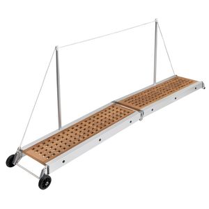 Pasarela pliabila cu gratar din lemn de teak