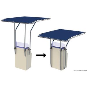 T-Top retractabil din aluminiu albastru