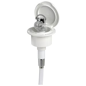 Furtun PVC Classic Evo alb pentru dus cu montaj plat