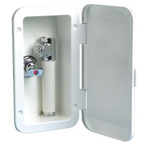 Caseta cu montaj pe perete de dus cu baterie cu furtun din PVC