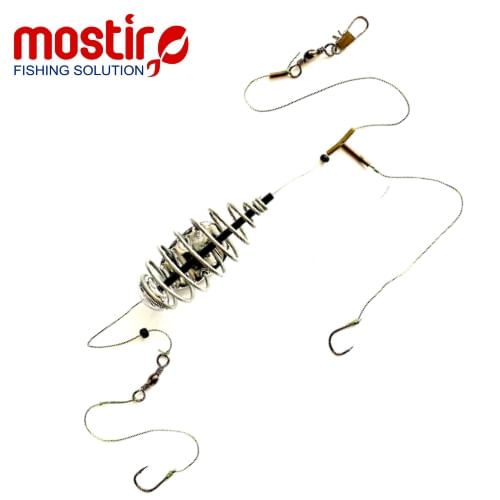 montura_mostiro_arc_cu_teu_fir_textil_doua_carlige