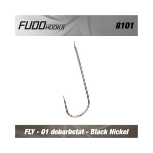 Carlige Fudo Fly Barbless Black Nickel