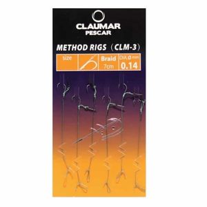 Carlige Legate Feeder Cu Spin Claumar Method Rigs Carlig Clm-3 - a7cm Fir Textil 0.14mm 6 Buc/plic